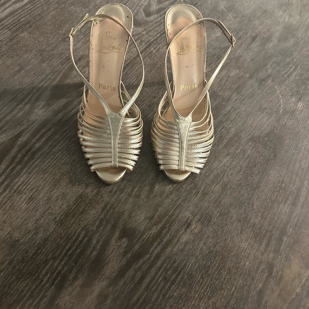 Christian Louboutin Gold Heels Sophisticated Design